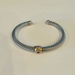David Yurman Pink Tourmaline 4 mm classic Cable Bracelet